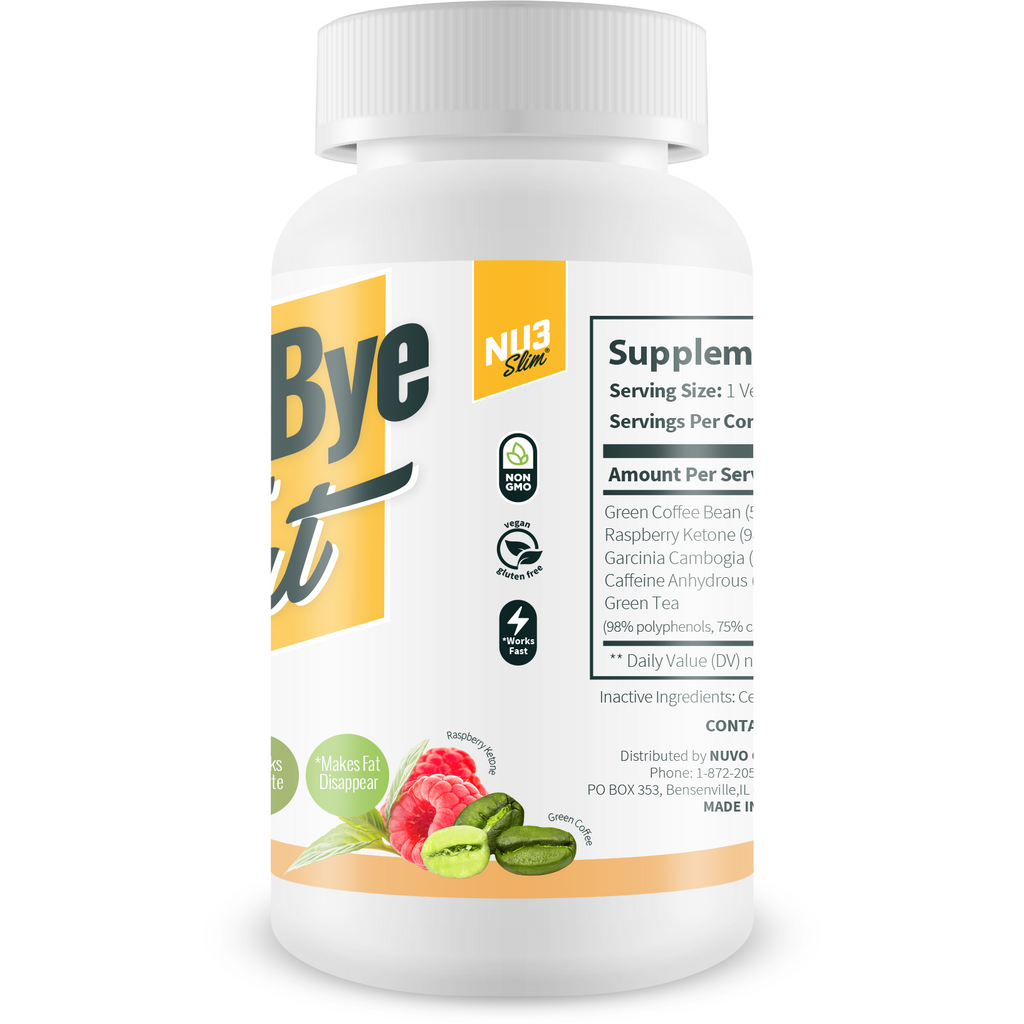 2 in 1-NU3 Slim Bye Bye Fat - 60 Capsules + The Weight Control Smoothie 17.6 oz